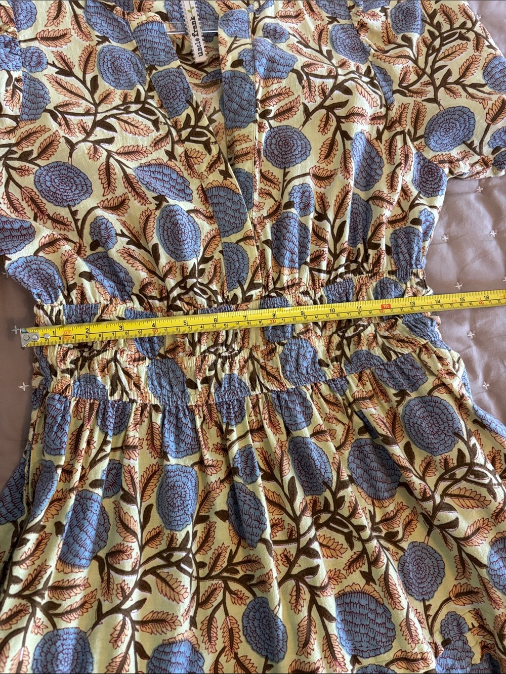 Uncle Frank Yellow and Blue Floral Midi Dress - Picture 4 of 5
